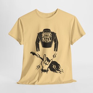 Rock and Roll Unisex Heavy Cotton Tee | Music Lover Gift, Band T-Shirt, Concert Apparel, Rocker Style, Vintage Graphic Tee