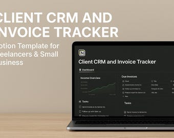 Mall för klient-CRM och fakturaspårning | Dashboard för Freelance Business Manager. CRM, fakturaspårning, frilans, företag.
