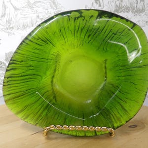 Vintage Blenko Aschenbecher Avocado Grün MCM Retro