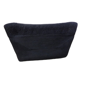 Vintage Woven Knit Black Handbag Clutch Purse