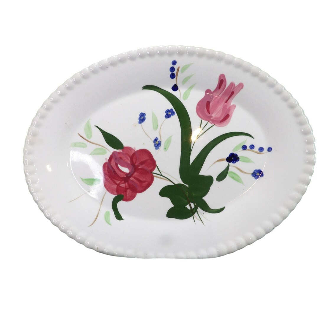 Vintage Blue Ridge Serving Platters Set of 2 Hand Painted - Etsy