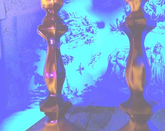 VTG Robijnrode kandelaars cadmium glows set van 2