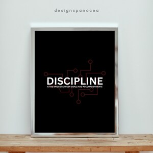 Discipline Is The Bridge Digital Print - Motivational Goal Art, Success and Achievement Quote, Motivational Art Print, Discipline Motivation