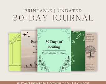 30-Day Healing Journal: Self-Love & Mindfulness Prompts (PDF Download)