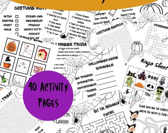 Paquete de actividades de Halloween: 40 juegos divertidos y páginas para colorear (PDF)