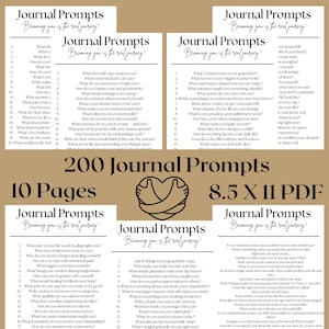 200 Journal Prompts: Self-Discovery & Mental Wellness (PDF Printable Bundle