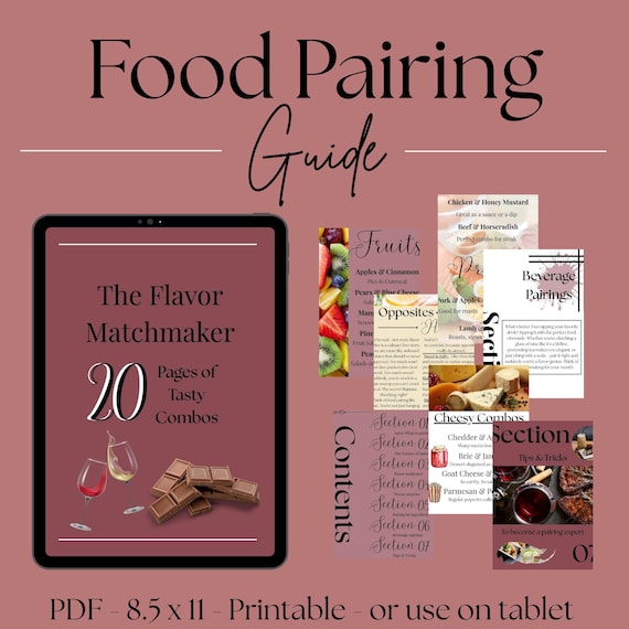 Food Pairing Guide eBook: Sassy Cooking Tips (Instant Download)