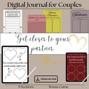 Couples Intimacy Journal: Deep Connection Prompts (Digital Download)