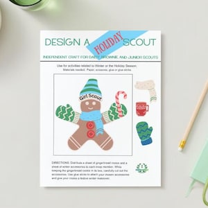 Design a Scout - Holiday - Paper Doll Craft for Daisy, Brownie, and Junior Girl Scouts