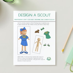 Design a Scout - Paper Doll Craft for Daisy, Brownie, and Junior Girl Scouts