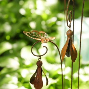 Unique Spring Gift: Rusty Metal Snowdrop Stake for Artistic Garden Decor
