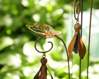 Handmade Rusty Metal Snowdrop Garden Stake, Spring Yard Art