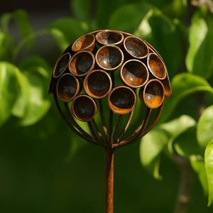 Exotic floral delight: rustic metal flowers for your garden in paradise