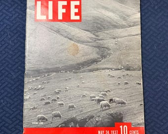 Vintage LIFE Magazine May 24 1937 Spring Lamb Cover Rare Early Issue History Ads