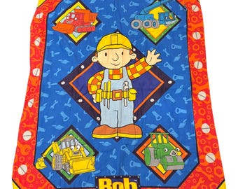 Bob the Builder Vintage Baby Toddler Blanket Comforter Throw Construction 41x33