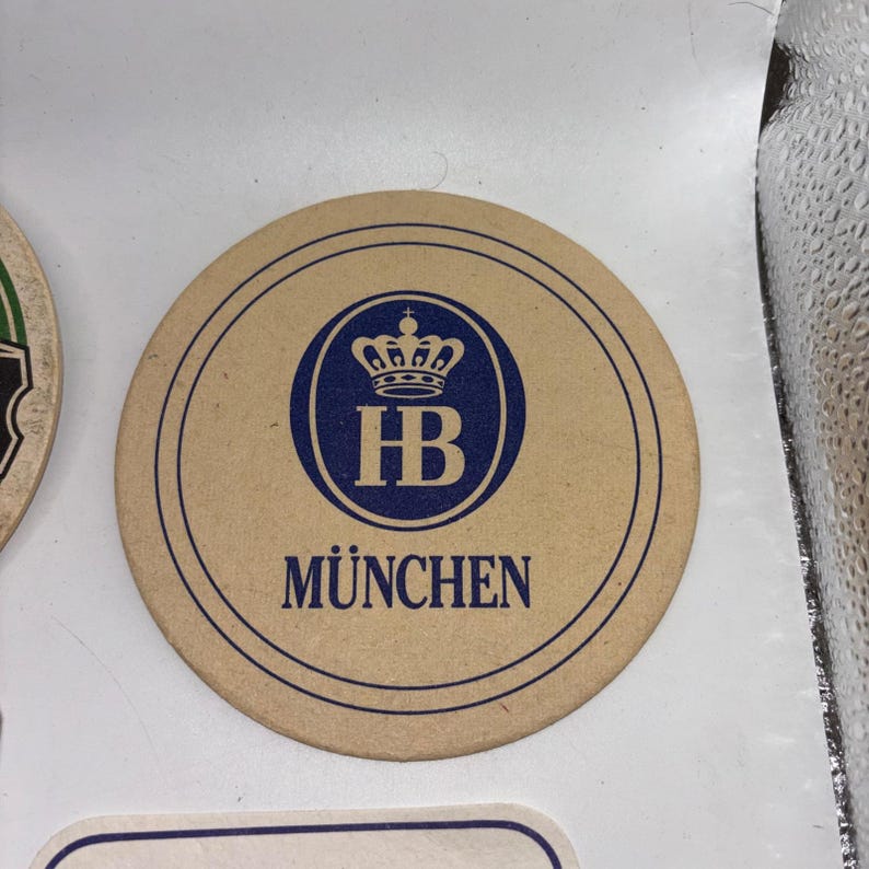 Vintage Beer Coaster Lot 7pc Heineken Paulaner HB Tiger Singha Bacardi Shanghai image 7