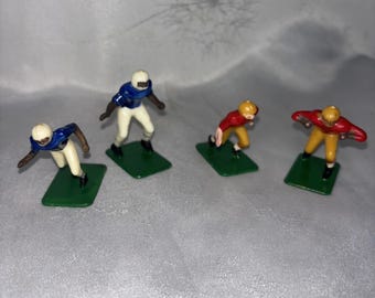 VTG Plastic Football Player Mini Figurines Cake Toppers Lot  1974 Wilton