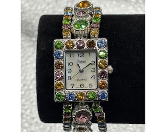 Vivani Women's Multi-Color Crystal Quartz Japanese Movement Watch Bracelet