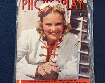 Photoplay Magazine March 1939 Sonja Henie Tyrone Power Lucky Strike Vintage Ad