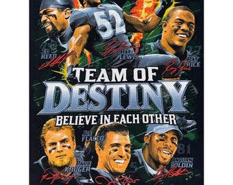 Camiseta del Equipo del Destino de los Baltimore Ravens para el Super Bowl XLVII, Ed Reed y Ray Lewis Flacco
