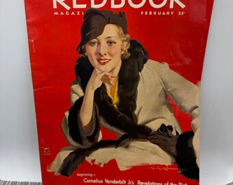 Vintage Redbook Magazine February 1934 Cornelius Vanderbilt Chesterfield Ad