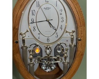 Small World Rhythm Nostalgia Oak Sound Motion Pendulum Musical Clock Christmas
