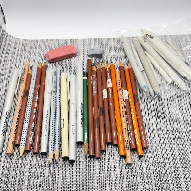 Artist Drawing Set Grumbacher General's Charcoal Faber-Castell Prismacolor Pens image 1
