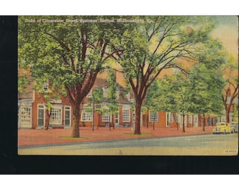 Vintage Duke of Gloucester Street Williamsburg VA Postcard Used 1950s Colonial