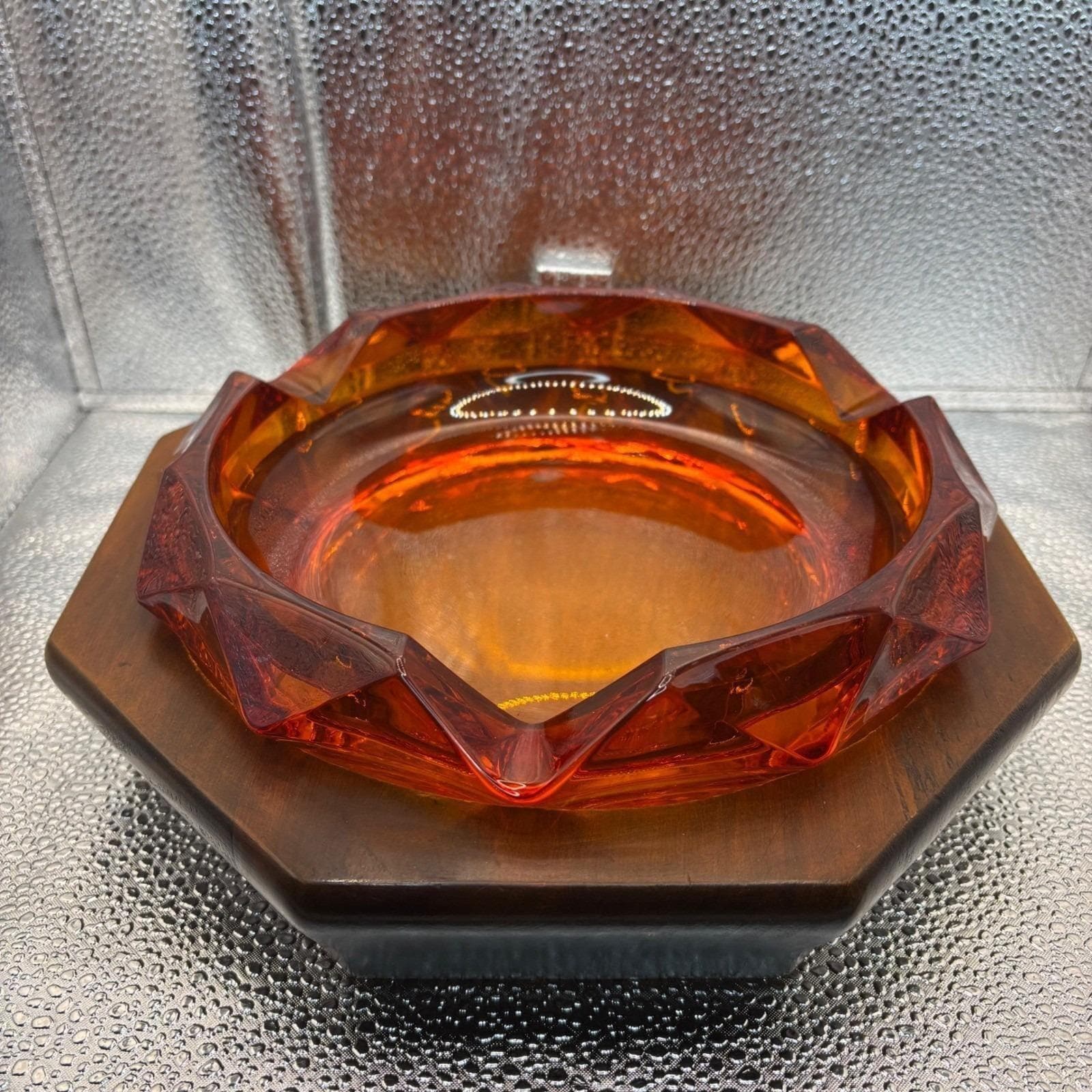 希少 USA ビンテージ Viking glass Ashtray バイキング社 アシュトレイ
