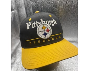Gorra snapback negra y amarilla de los Pittsburgh Steelers de los años 90, VTG, Eastport, equipo de la NFL