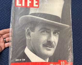 Vintage LIFE Magazine April 4 1938 Anthony Eden Cover Lucky Strike Back Ad