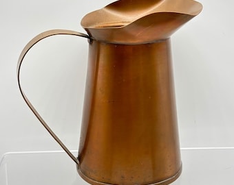Vintage Copper Miniature Pitcher Jug Dollhouse Kitchen Decor 6" Tall