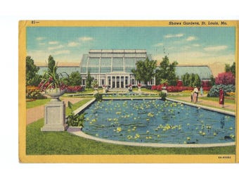 VTG Shaw's Gardens Missouri Botanical St Louis Postcard Used 1950s Conservatory