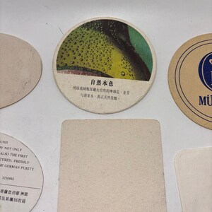 Vintage Beer Coaster Lot 7pc Heineken Paulaner HB Tiger Singha Bacardi Shanghai image 10