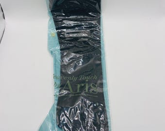 Vintage NOS Heavenly Touch by Aris Black Cotton Long Dress Gloves Size 7.5