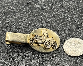 Vintage Brass Ford Model T Car Tie Clip Bar Clasp Novelty Mens Accessory
