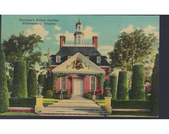 Gouvernant's Palace Garden Williamsburg Virginia Vintage Postkarte