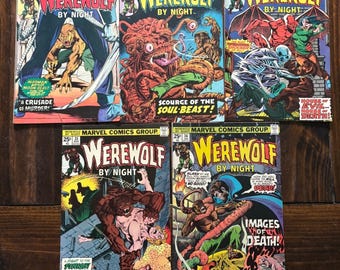 Werewolf by Night Marvel Comics Lot 26 27 34 35 36 Bronze Age Horror 1975 1976