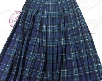 Vtg Pendleton Wool Plaid Check Pleated Skirt Authentic Macallum Tartan Size 10
