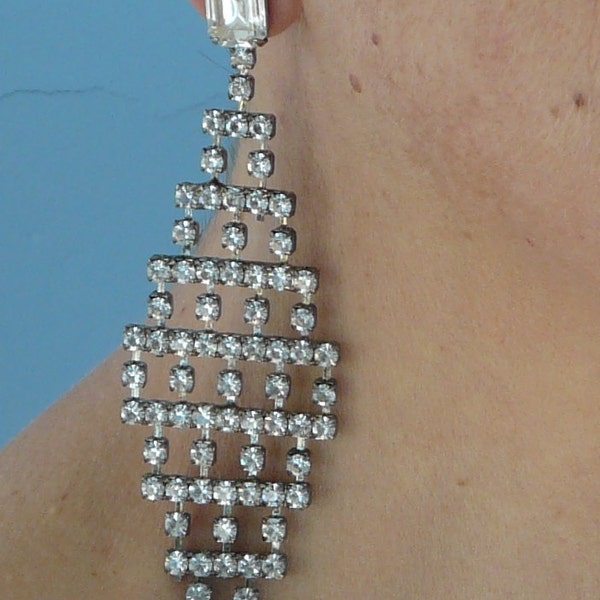 Vintage 50s Rhinestone Earrings