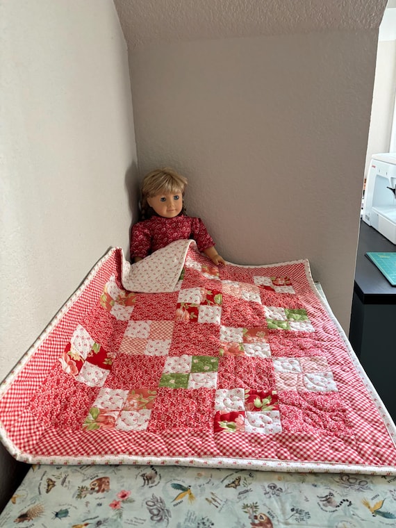 Coral flowers, Doll quilt