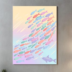 Colorful Fish Poster | Minimalist Ocean-Inspired Wall Art | Modern Pastel Home & Kids Room Decor