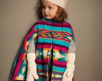 Rainbow Wool Cape and Colorful Outerwear for kids (Girls & Boys)