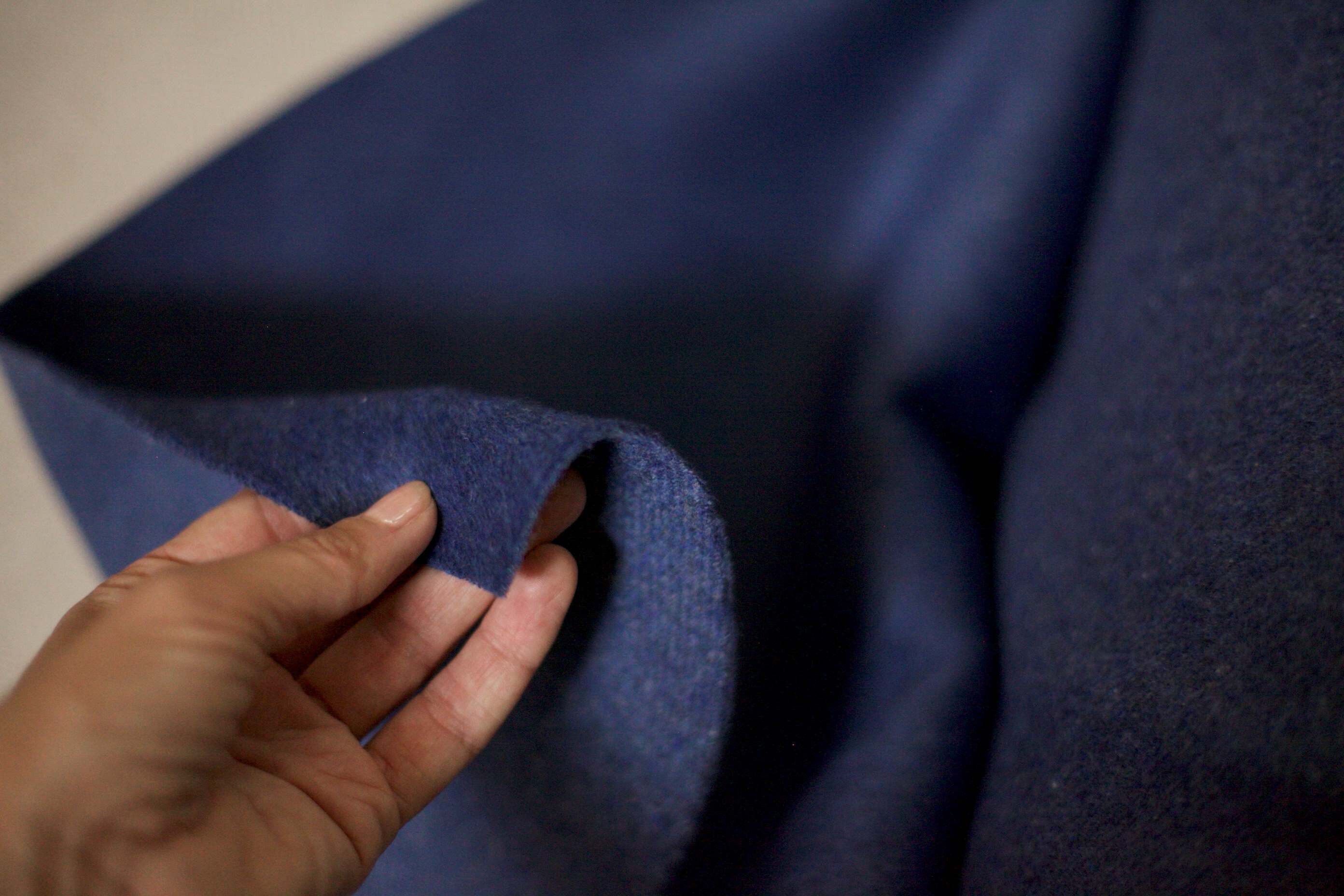 Heathered Blue Wool Cashmere Fabric - Etsy