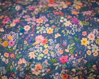 Blue Floral Fabric from Unicorn Meadows by Robert Kaufman