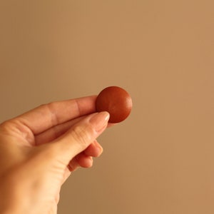 Cognac Leather Button