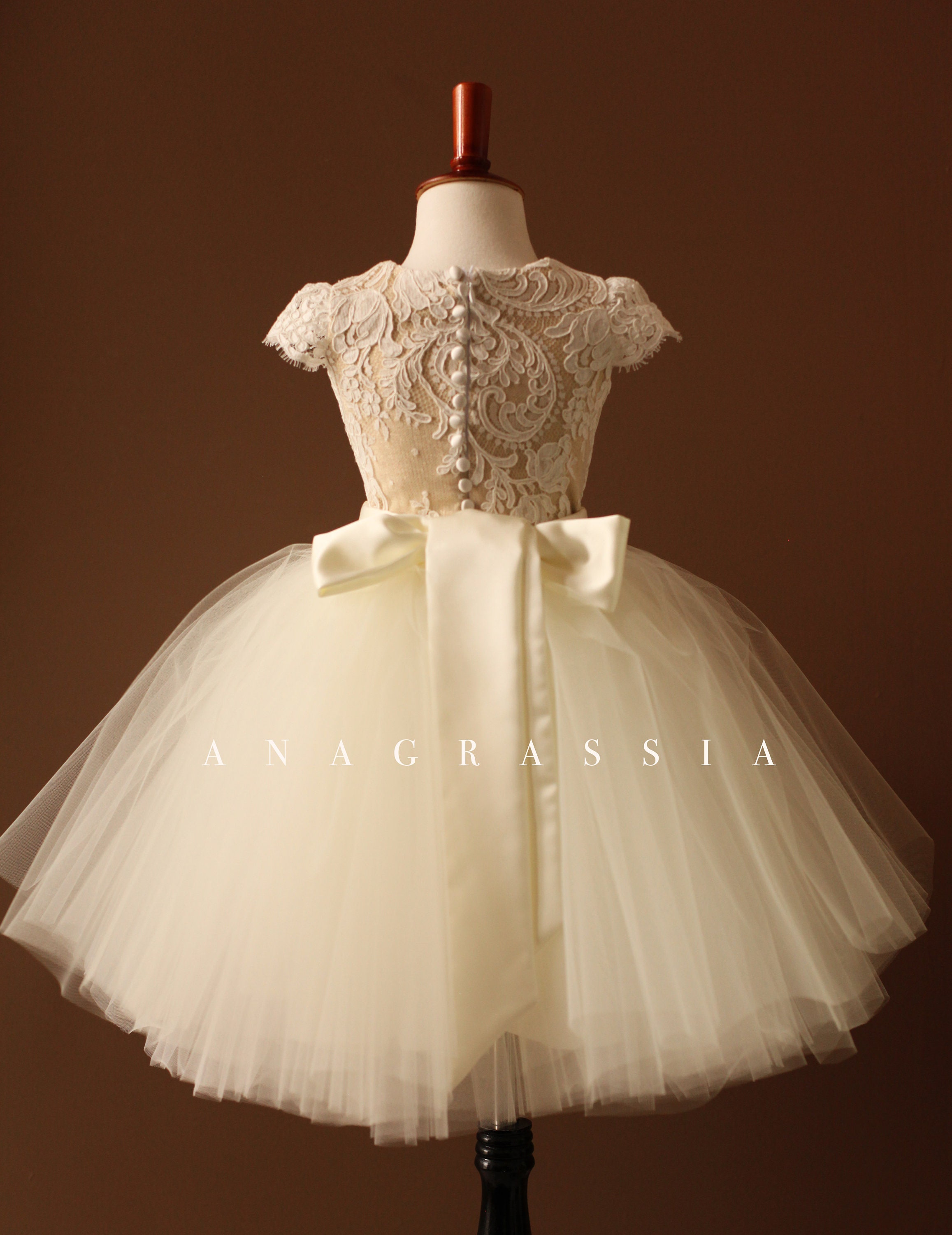 Tulle Flower Girl Dress Ivory 5320 Communion Dress Style Etsy
