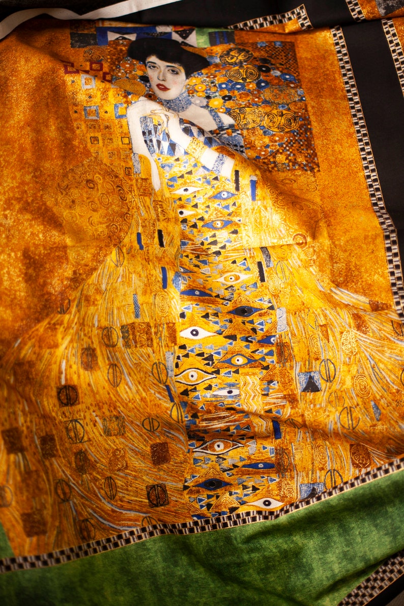 klimt woman in gold fabric