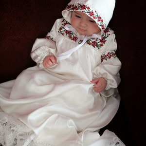 Embroidered Silk Baptismal Gown