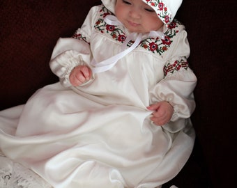 Embroidered Silk Baptismal Gown